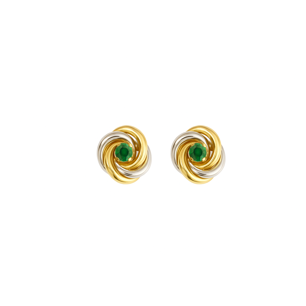 Aretes Molino con circón verde