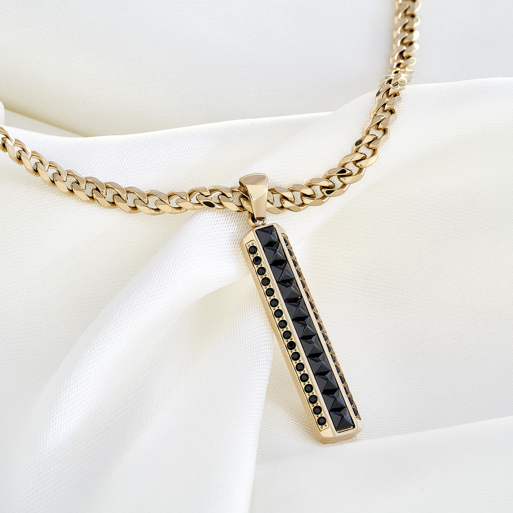 Dije Barra Pirámide De Oro Laminado 18K